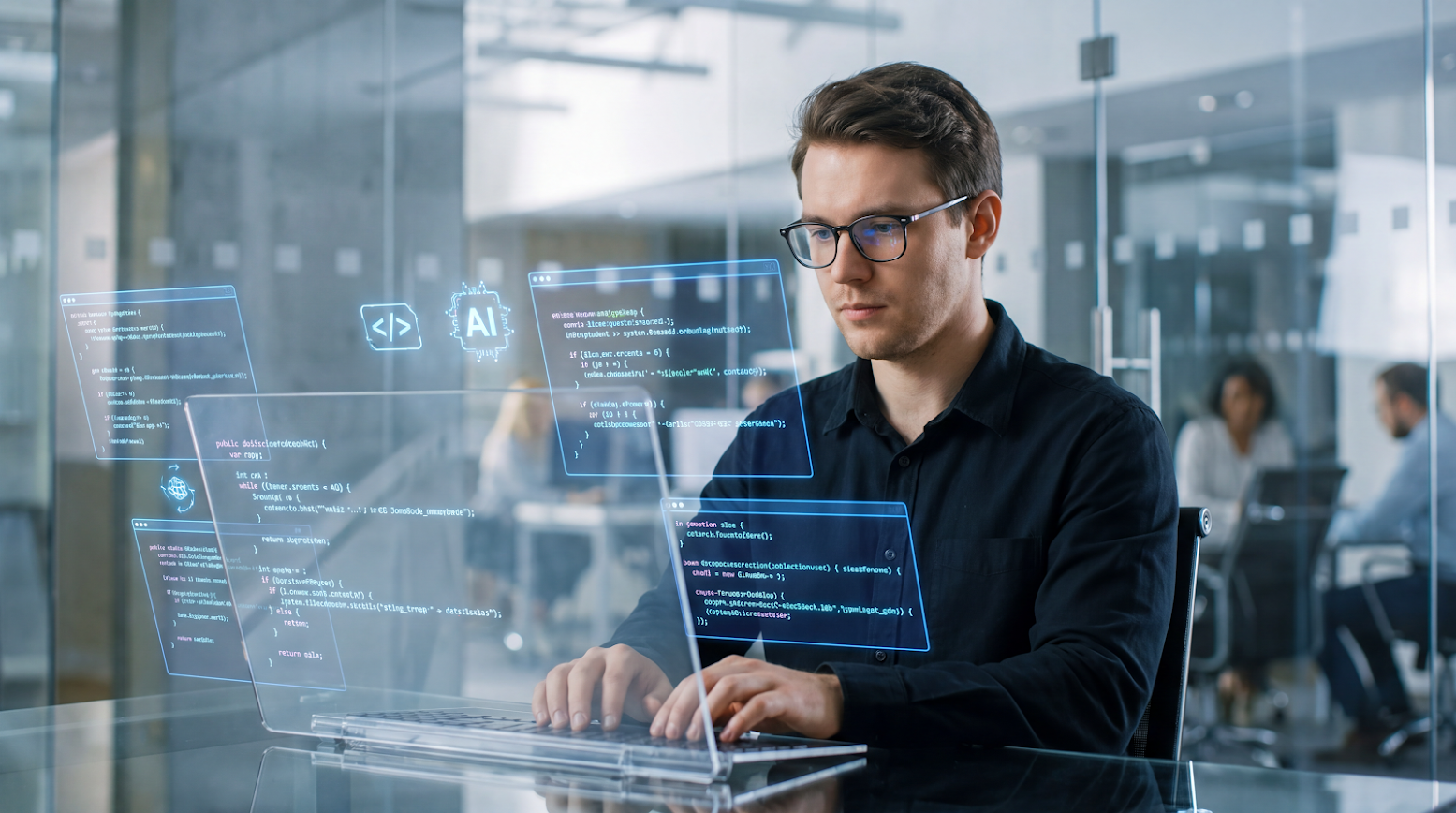 Platform Engineering Sviluppatore che scrive codice in modo fluido grazie all'internal developer platform
